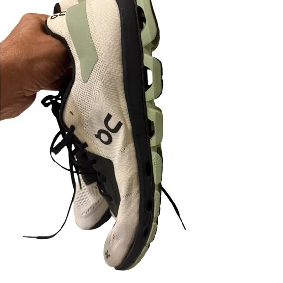 ON Men CLOUDFLASH 2 Sneakers, White/Black/Green - Picture 8 of 13